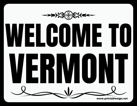 Welcome To Vermont Sign Free Download