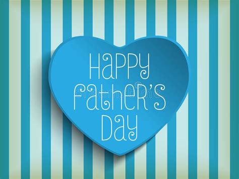 Happy Fathers Day Blue Heart Background Stock Vector Illustration Of