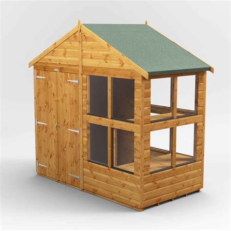 Power 4 X 8 Pent Double Door Potting Shed At Buildiro