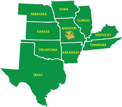 Missouri Border States Map Zip Code Map