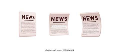 Set Realistic 3d Icons News Newspapers Stock Vector Royalty Free