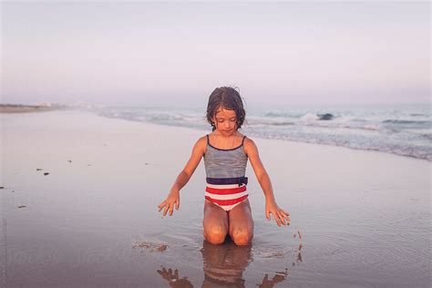 Wet Girl On The Beach By Dejan Ristovski