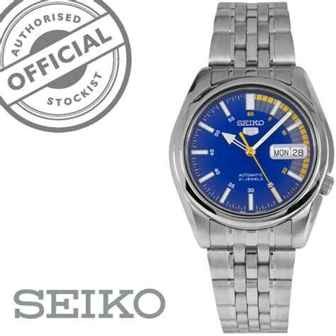 seiko 5 automatic blue dial silver stainless steel men s watch snk371k1
