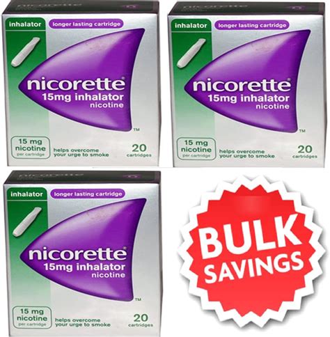 3 x nicorette inhalator 15mg nicotine 20 cartridges stop quit smoking bnib uk beauty