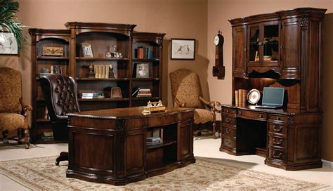 Old World Walnut Executive Home Office Set Hekman Furniture Cart