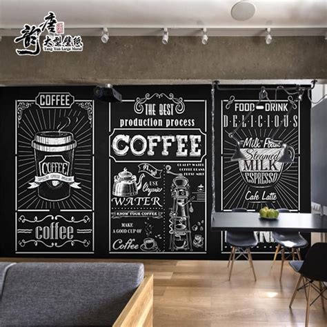 Black And White Simple Personality Blackboard Coffee Graffiti Wallpaper