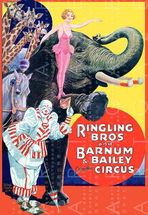 Stunning Vintage Circus Poster Circus Print Clowns Animals Etsy