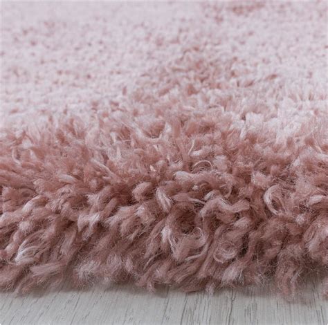 Pink Shaggy Rug Super Soft Luxury Shabby Chic Solid Design Etsy