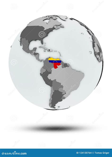 Venezuela On Political Globe Isolated Stock Illustration Illustration
