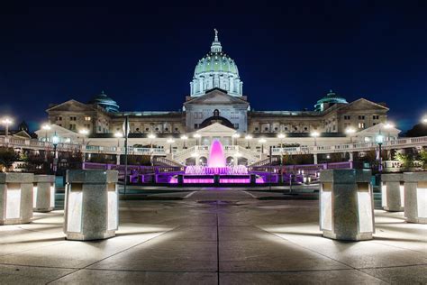 Capitol Fountain Is Pink For Breast Cancer Awareness Rpennsylvania