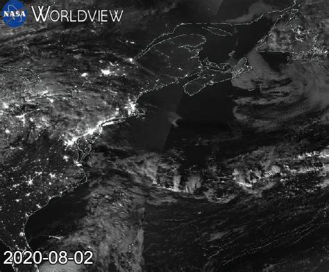 Nasa Satellites Capture Isaias Nighttime Track Into