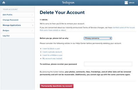 Once you delete the account permanently, then you can't sign up ever again with the same credentials i.e the permanently de leted accounts cannot. How to delete your Instagram account | PCWorld