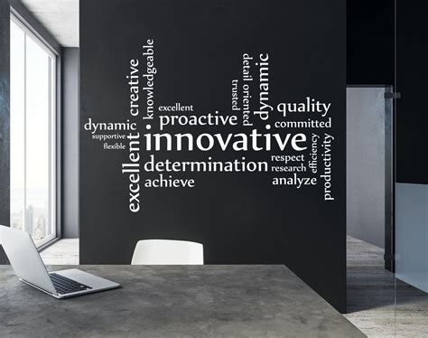 Vinyl Wall Art Decal Innovative Workplace Word Cluster Business Work