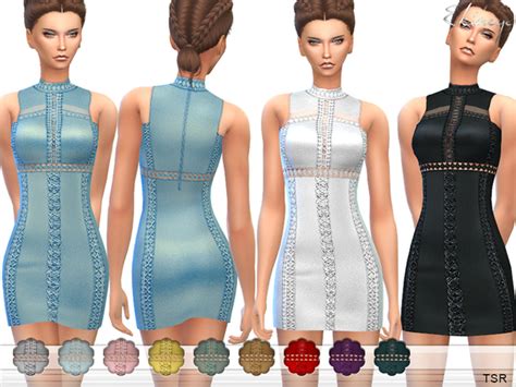 Crochet Inset Mini Dress By Ekinege At Tsr Sims 4 Updates