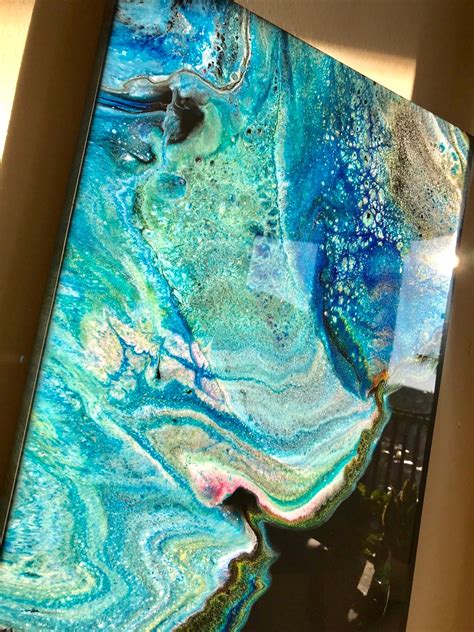 Original Abstract Painting With Resin On Canvas Modern Art Resin Art