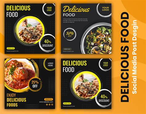 Food Social Media Post Design Web Ads Banner Design On