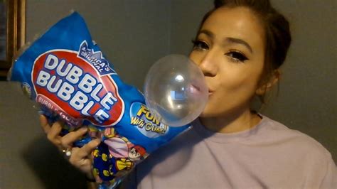 Asmr Blowing Big Bubbles With Dubble Bubble Soft Whispering And Chit