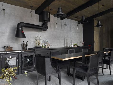 A Beautiful Summer Kitchen With A Rustic Industrial Design