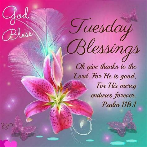 Read also >>> happy tuesday funny quotes, pictures, images and meme. Tuesday Blessings Psalm 118:1 Pictures, Photos, and Images ...