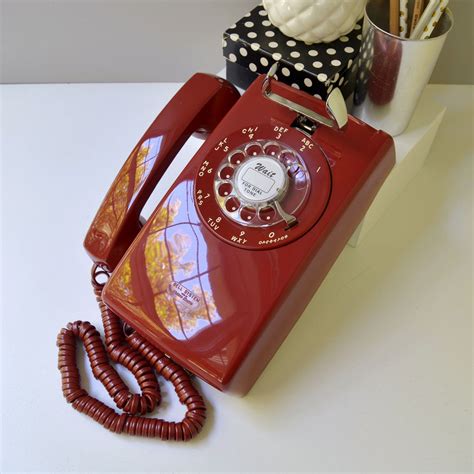 Red Rotary Dial Wall Phone Restored And Working Etsy