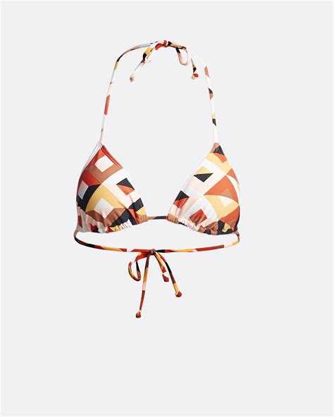 Ss Slide Tri Top De Bikini De Triángulo Color Liso Para Mujer