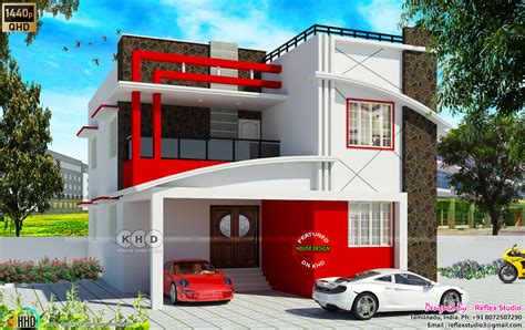 Sq Ft Modern South Indian Elevation Design Kerala Home Design