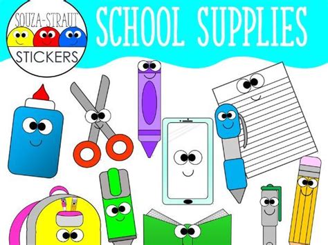 School Supplies Clip Arts Teaching Resources