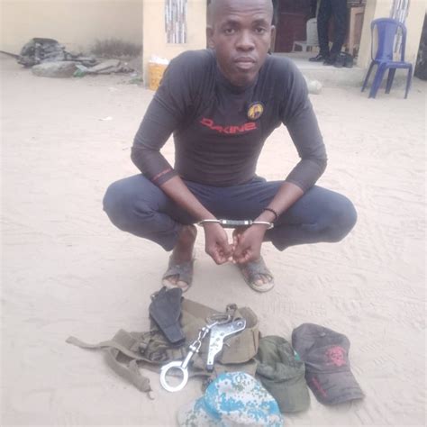 Photo Of Armed Robbery Suspect Nabbed For Impersonating As Military Officer In Bayelsa