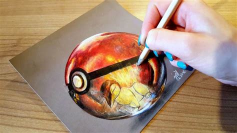 Colored Pencil Drawing Realistic Pokeball Speed Draw Josymovies