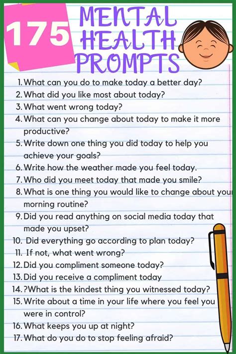 175 Powerful Journal Prompts For Mental Health Kids N Clicks