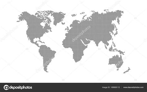 Abstract World Map Dark Map Of The Earth From The Square Points On A