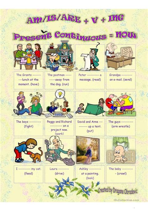 The Present Continuous Tense English Esl Worksheets For Distance