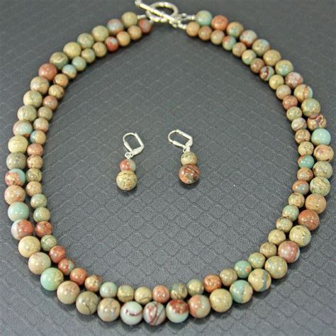 Multi Strand African Opal Beaded Necklace Wearrings Handmade Etsy