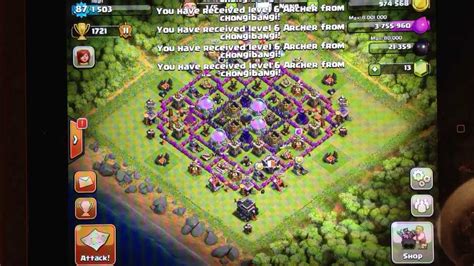 Clash Of Clans Max Army Camps With Barbarians Youtube