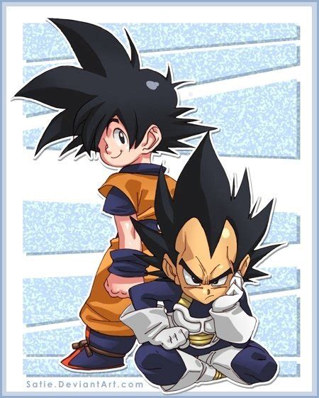 The child who was once beaten up by both yamcha and tien is now powerful enough. chibi goku and vegeta - Dragon Ball Fan Art (26471869) - Fanpop