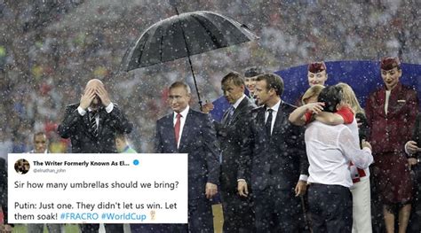Fifa 2018 World Cup Final Putin Shows Hes The Boss Gets An Umbrella