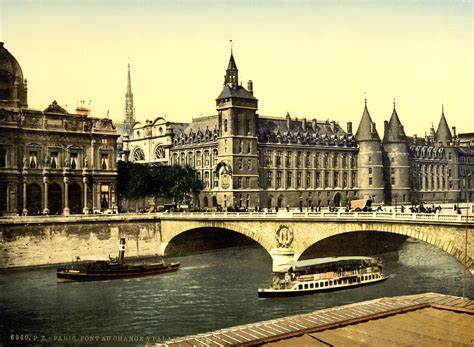 Filepalais De Justice And Bridge To Exchange Paris France Ca 1890