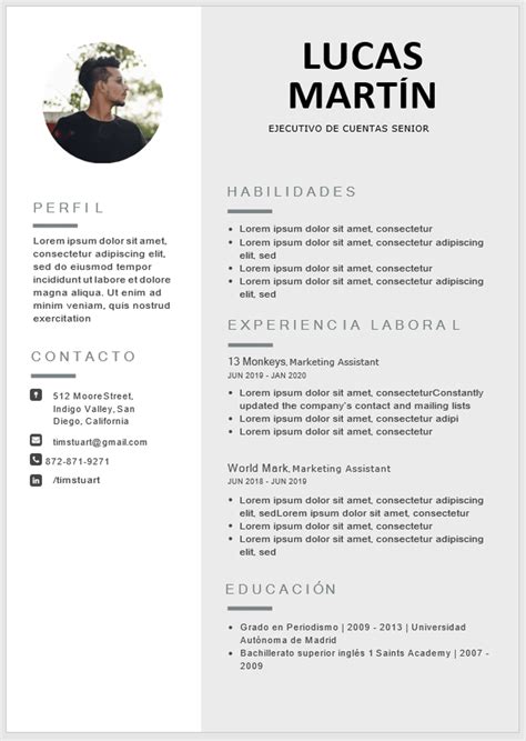 Cv funcional ejemplo de plantillas para currículum. Plantillas de Currículum Vitae en PDF: Rellenar Gratis tu CV