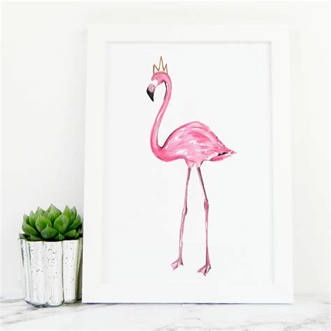 Pink Flamingo Print By De Fraine Design London