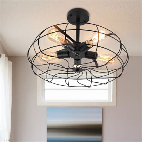 Find great deals on ebay for flush mount ceiling lights. Modern Farmhouse 5 Lights Geometric Semi Flush Mount ...