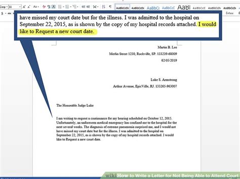 Very truly yours, sincerely yours, this comes from the webster's secretarial handbook. How to Write a Letter for Not Being Able to Attend Court