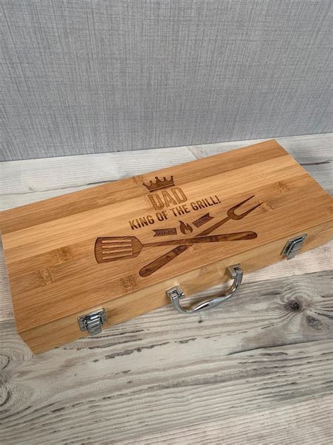 Personalised Wooden Barbecue Set Engraved Barbecue Tools Etsy