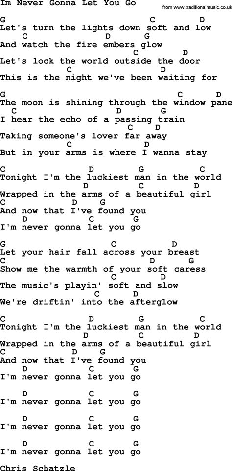 Im Never Gonna Let You Go By George Strait Lyrics And Chords
