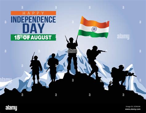 Happy Independence Day India Vector Illustration Of Indian Army With