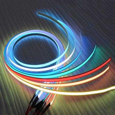 12v 1m Flexible Glow El Tape Led Light El Wire Rope Cable Waterproof