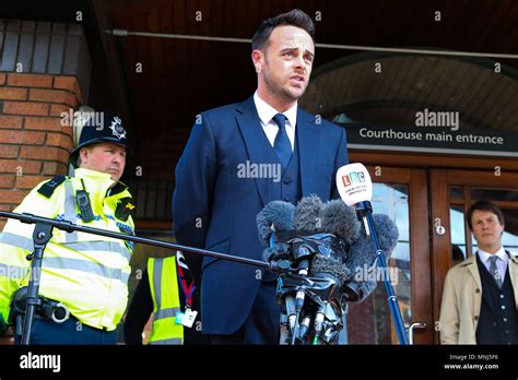 tv presenter ant mcpartlin makes a statement outside wimbledon magistrates court featuring ant