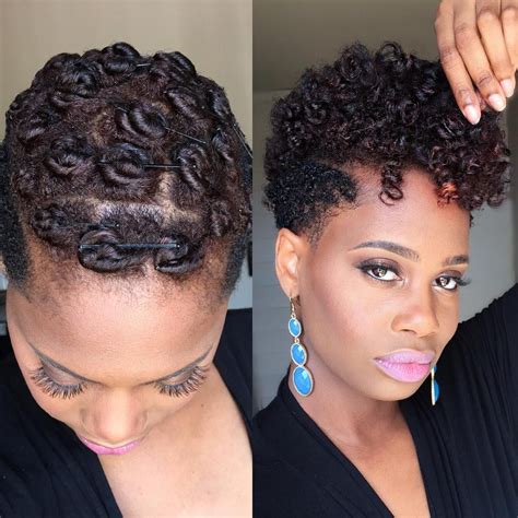 Pin Curls on Tapered Natural Hair | Tapered natural hair, Natural hair styles, Short natural ...