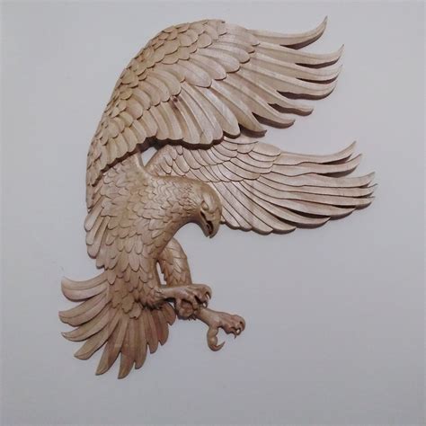 Eagle 2 Beautiful Piece Carved In Wood Etsy