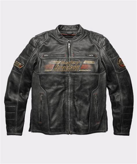 Mens Harley Davidson Classic Motorcycle Leather Jacket Free Shipping