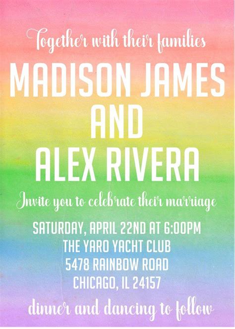 Rainbow Wedding Invitations Rsvp Cards Wedding Invitations Rsvp Rainbow Wedding Wedding